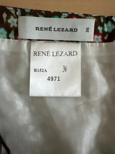René Lezard Damen Rock A-Linie Gr. 36 Braun Blumenmuster Seide