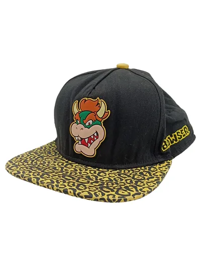 Nintendo Super Mario Bowser Cap Basecap Schwarz Leopardenmuster Snapback