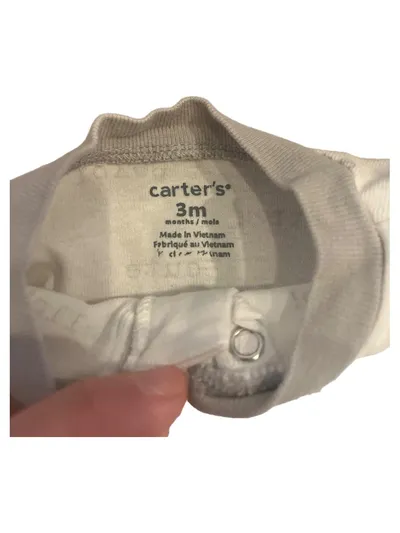 Carter's Baby Strampler Schlafanzug Weiß Schriftzug Reißverschluss Gr. 62