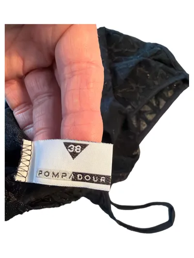 Pompadour Damen Top Spitze Schwarz Gr. 38 M Trägertop Elegant