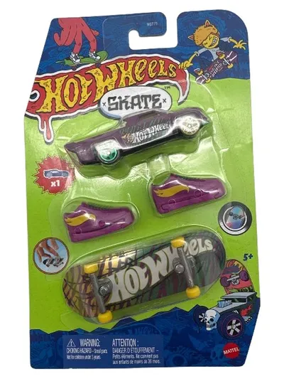 Hot Wheels Skate Skateboard und Auto Spielzeug Set Lila