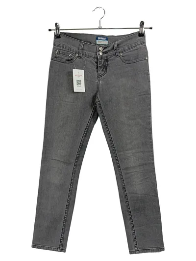 Denim Co. Damen Jeans Slim Fit Grau Größe 34 W26 Stretch NEU