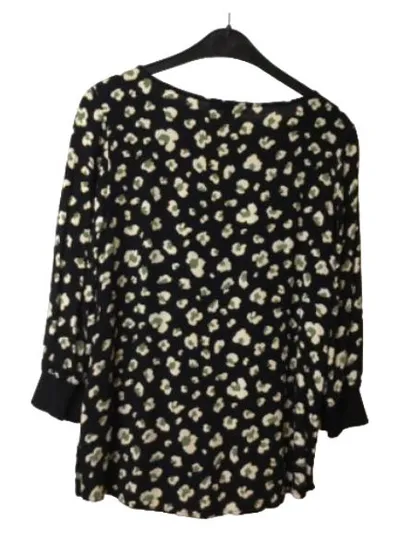 Garcia Damen Bluse Schwarz Blumenmuster Gr. 36;S 3/4-Arm Viskose