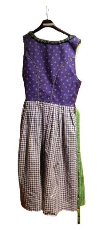 Stockerpoint Dirndl Trachtenkleid Damen Gr. 42 Lila Grün Schürze