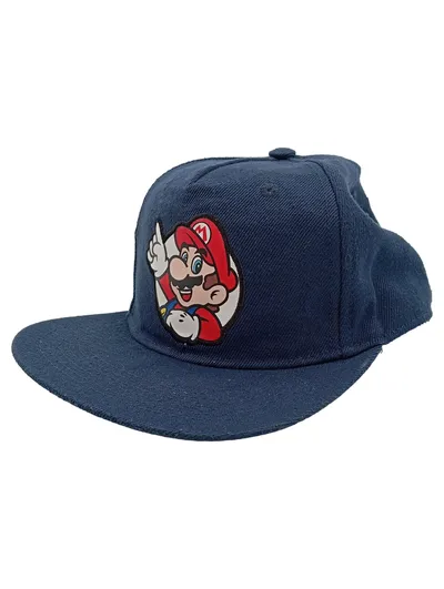 Super Mario Fan Basecap Kinder Blau Größe 134/152