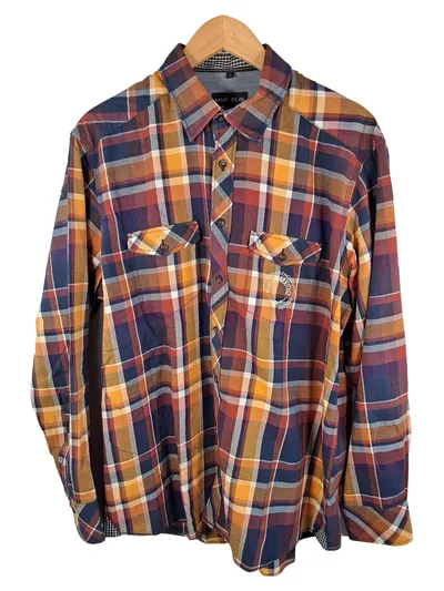 MARVELIS Freizeithemd Herren Gr. L Mehrfarbig Kariert Casual Langarm