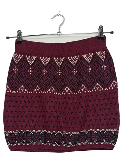BDG Strickrock Damen Gr. M Norwegermuster Bordeaux Rot Baumwolle