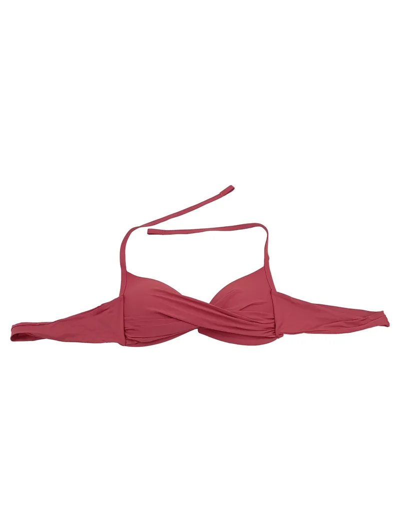 Calzedonia Bikini Oberteil Damen Rosa Gr. 38 M Raffung 1