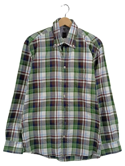 Carnabys Herren Business Hemd Kariert Grün Gr. M Langarm Casual