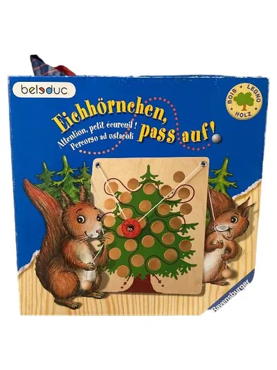 Belsduc Eichhörnchen pass auf! Holz Geduldspiel Motorikspielzeug Kinder