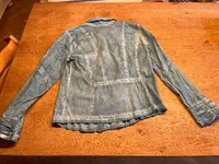 Elisa Cavaletti Damen Bluse XL Raffungen Blau Baumwolle Bohemian 2