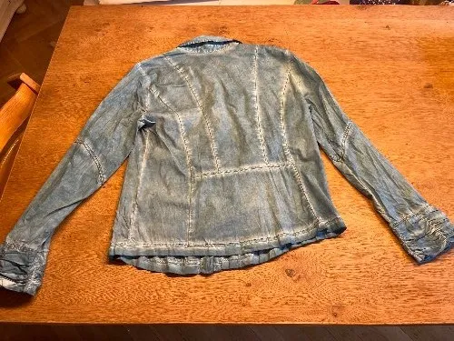 Elisa Cavaletti Damen Bluse XL Raffungen Blau Baumwolle Bohemian 2