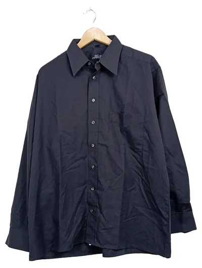 DESOTO Perfekt Herren Business Hemd Gr. L 41/42 Schwarz Bügelfrei Baumwolle