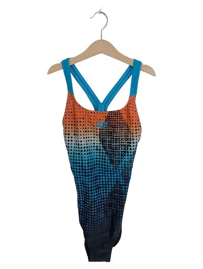 Arena Badeanzug Damen Gr. 38 Mehrfarbig Orange Türkis Sportlich Schwimmen