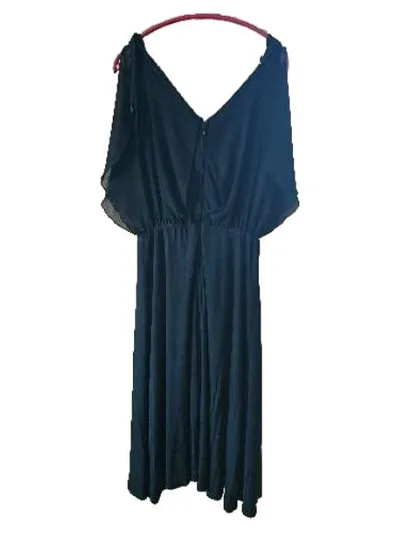 Saint Tropez Damen Blusenkleid Maxikleid Schwarz Gr. 38 M Viskose Festlich