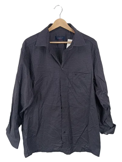 CASAMODA Herren Business Hemd Langarm Gr. 42 XL Blau Gemustert bügelfrei