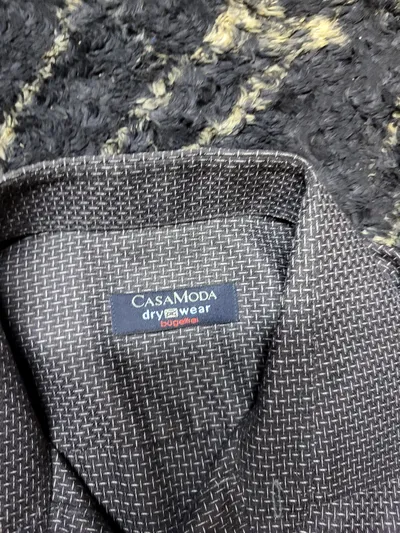 CASAMODA Herren Business Hemd Langarm Gr. 42 XL Blau Gemustert bügelfrei