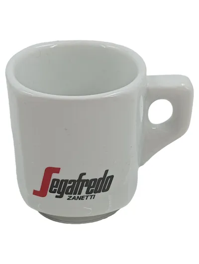 Segafredo Zanetti Espressotasse mit Unterteller Weiß Porzellan Logo