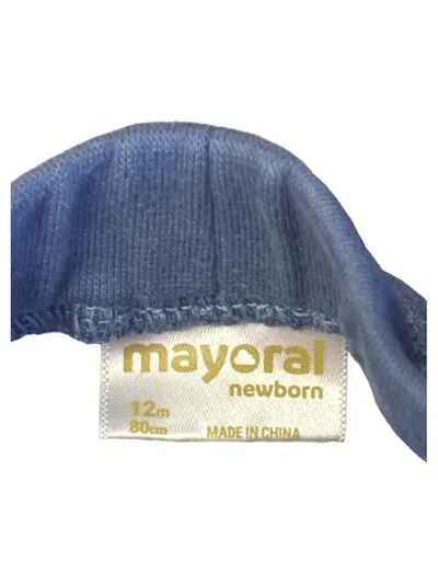 Mayoral Baby Set Langarmshirt und Hose mit Bärenapplikation Blau Gr. 80