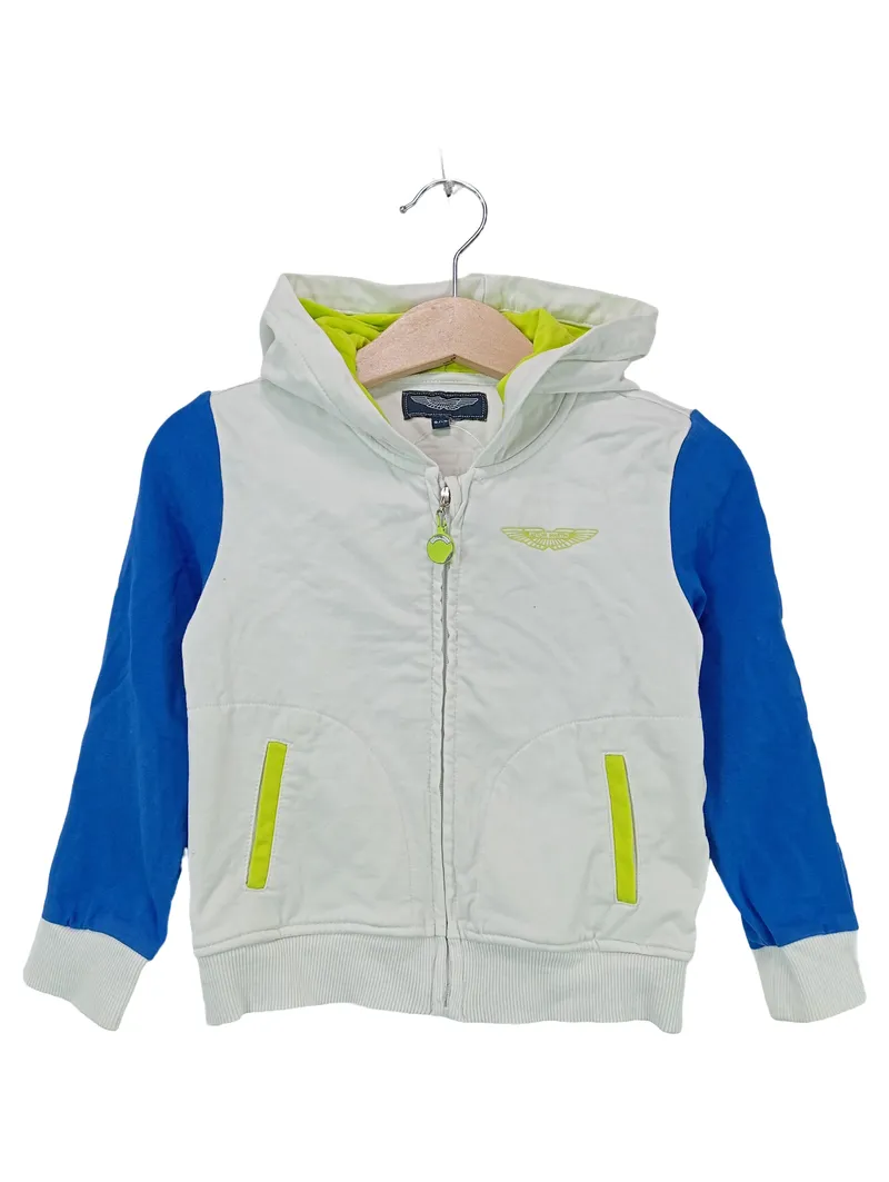 Aston Martin Kinder Kapuzenjacke Sweatjacke Gr. 86/92 Weiß Blau Sportlich 1