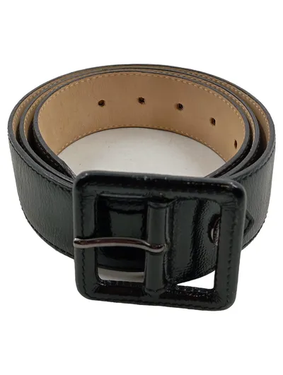 Longchamp Damen Gürtel Lackleder Schwarz Gr. 74 Elegant