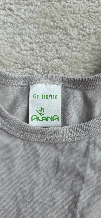 ALANA Kinder Unterhemd Tanktop Gr. 110/116 Grau Baumwolle Ärmellos