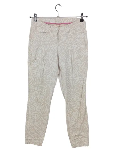 Cambio Damen Stoffhose Beige Blumenmuster Gr. 36 W28 S