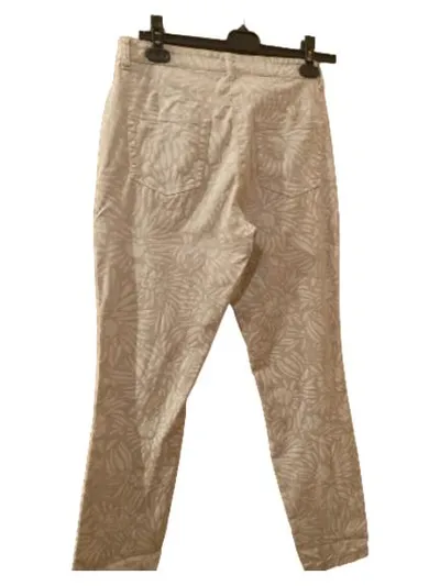 Cambio Damen Stoffhose Beige Blumenmuster Gr. 36 W28 S