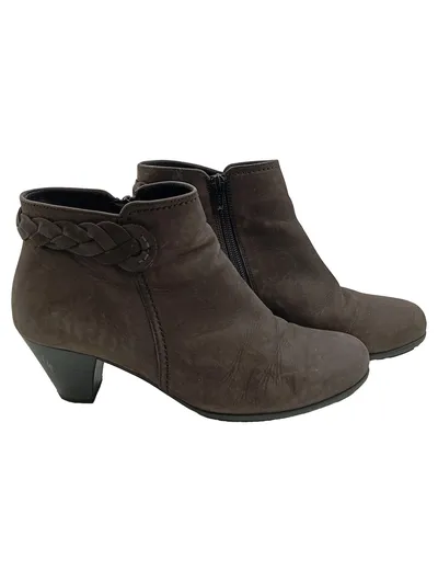 Gabor Damen Stiefelette Ankle Boot Braun Gr. 39 Absatz 7cm Nubuk