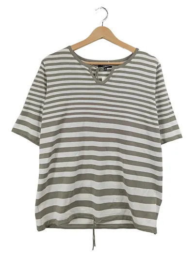 Bexleys Woman Shirt Pullover Damen Gr. M 40/42 Gestreift Oliv Weiß Maritim