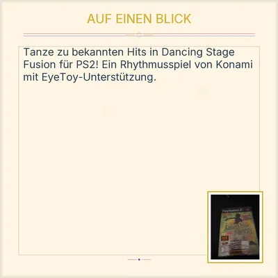 Dancing Stage Fusion Konami PlayStation 2 PS2 Musik Rhythmusspiel