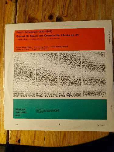 Peter I. Tschaikowski Konzert für Klavier Orchester Nr. 2 Eterna Vinyl LP