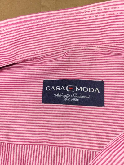 CASAMODA Freizeithemd Herren Gr. 50, L Rot Gestreift Kurzarm Baumwolle