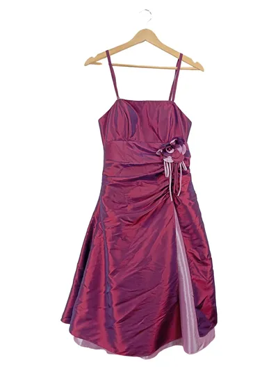 Magic Nights Damen Abendkleid Lila Gr. 34 XS Blumenapplikation Elegant Festlich