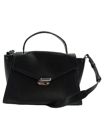 Michael Kors Damen Henkeltasche Leder Schwarz Klassisch
