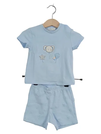 Mayoral Newborn Baby Set T-Shirt + Shorts Gr. 75/74 Blau Elefant