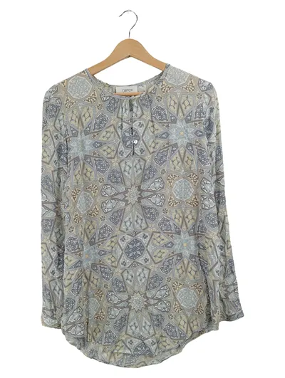 Cartoon Damen Bluse Langarm Mehrfarbig Ethno Muster Gr. 36 S