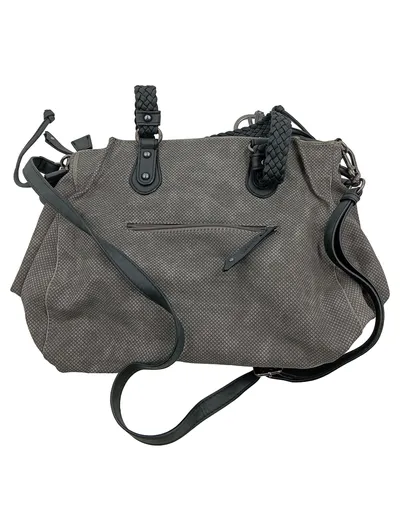 SURI FREY Damen Henkeltasche Shopper Grau Schwarz geflochten 30x32cm