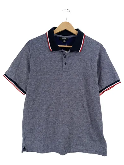Smog Poloshirt Herren Gr. M Blau Meliert Kurzarm Casual