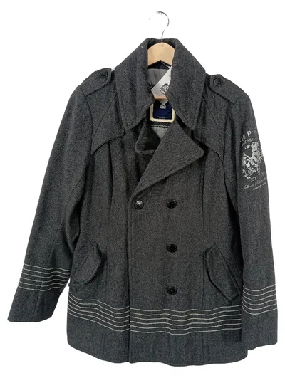 Gaastra Wollmantel Herren Grau Maritim Gr. 50, L