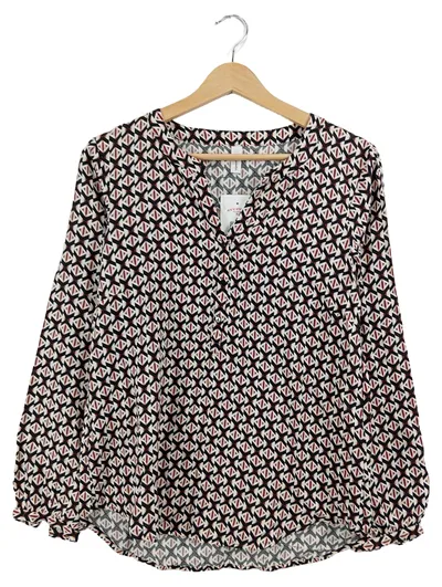 Soyaconcept Damen Bluse Langarm Gr. S geometrisches Muster mehrfarbig