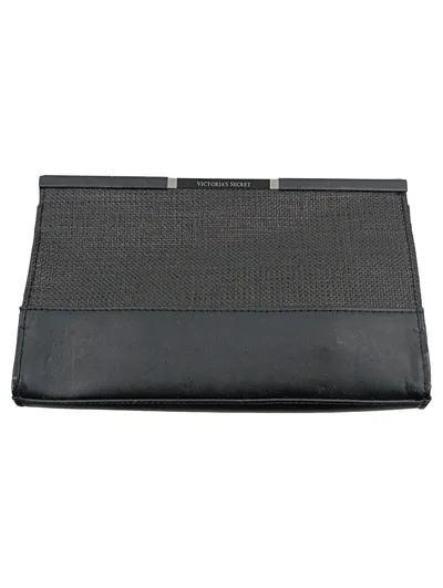 Victoria's Secret Clutch Damen Handtasche Schwarz Leder Abendtasche