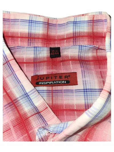 Jupiter Freizeithemd Herren Gr. 52, XL (43, 44) Rot Kariert Kurzarm