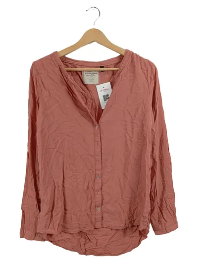 Eight2Nine Damen Hemdbluse Rosa Gr. 38 Viskose Casual Langarm