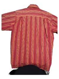 Engbers Freizeithemd Herren Gr. 50 L Rot Gestreift Kurzarm Baumwolle 3