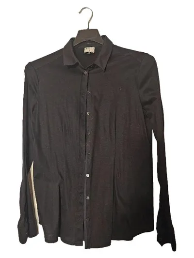 DESOTO Damen Hemdbluse Langarm Bluse Schwarz Gr. 40 L Klassisch