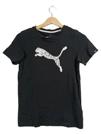PUMA Sport T-Shirt Kinder Gr. 152 Schwarz Logo Print Baumwolle 1