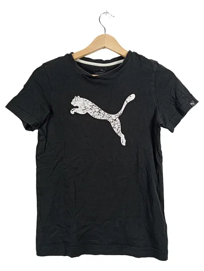 PUMA Sport T-Shirt Kinder Gr. 152 Schwarz Logo Print Baumwolle