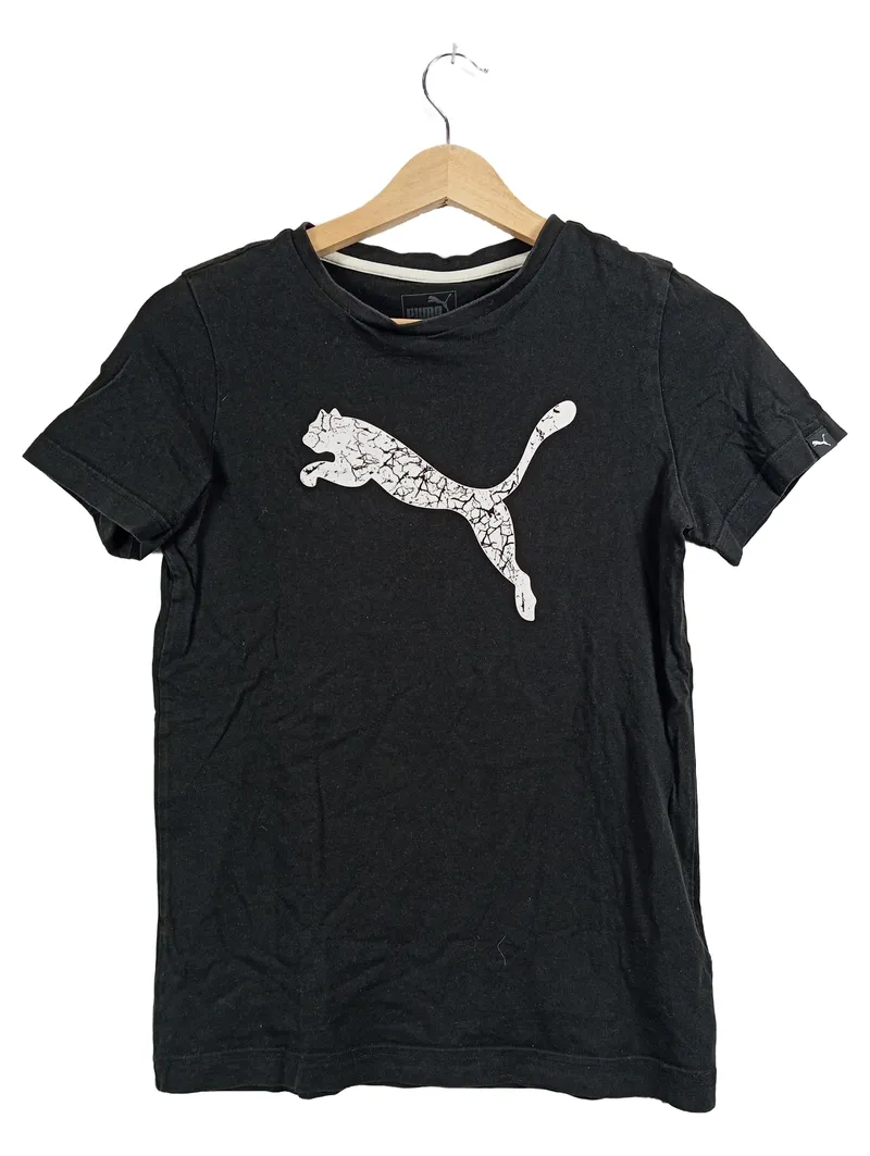 PUMA Sport T-Shirt Kinder Gr. 152 Schwarz Logo Print Baumwolle 1