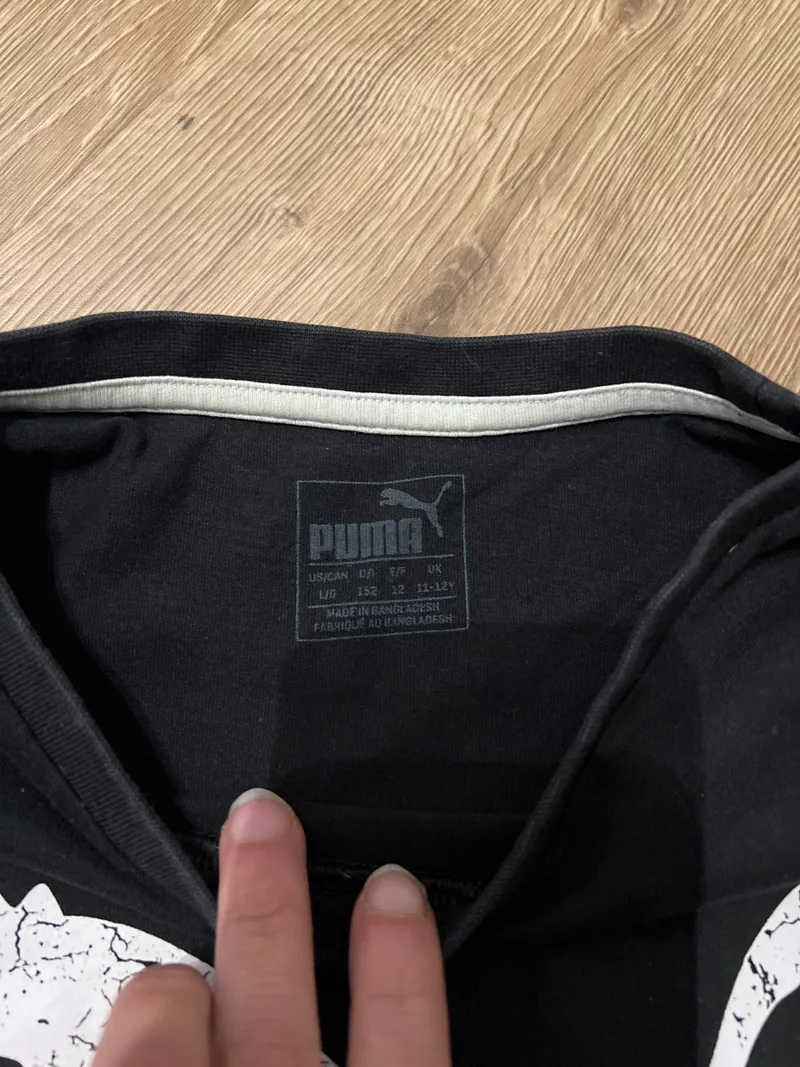 PUMA Sport T-Shirt Kinder Gr. 152 Schwarz Logo Print Baumwolle 3